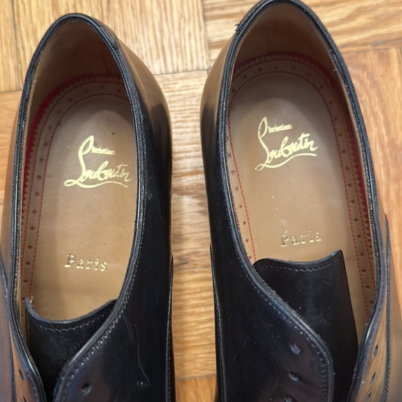 Christian Louboutin Black Oxford Lace Up Dress Shoes size 44 EUC - Picture 2 of 11
